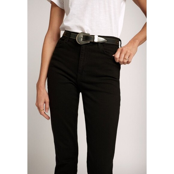 Current/Elliott The Soulmate Jeans Women's 26 Black Denim Slim Fit Straight NWT - Picture 3 of 15